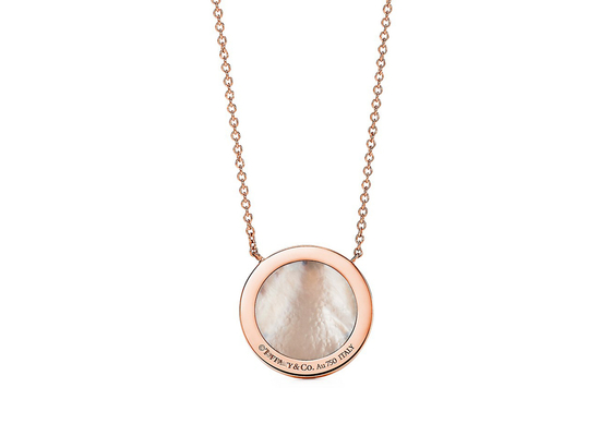 OEM pendant de matériel du cercle 18k Rose Gold de 0.05ct Diamond And Mother Of Pearl