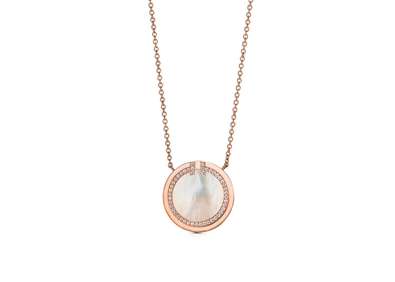 OEM pendant de matériel du cercle 18k Rose Gold de 0.05ct Diamond And Mother Of Pearl