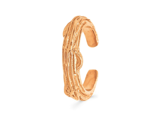 La fourche plaçant l'écorce d'arbre de boucles d'oreille de l'or 9k dénomment la taille de 9mm 8mm 7mm
