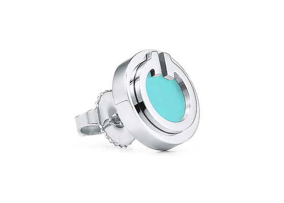 Boucles d'oreille de cercle de turquoise d'ODM, poids des boucles d'oreille 2.37g de la turquoise 18k du diamètre 9.65mm