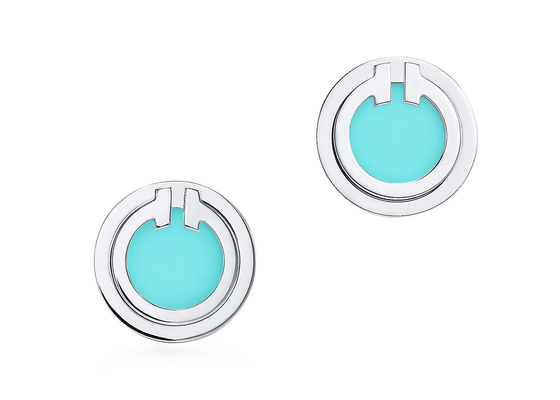 Boucles d'oreille de cercle de turquoise d'ODM, poids des boucles d'oreille 2.37g de la turquoise 18k du diamètre 9.65mm