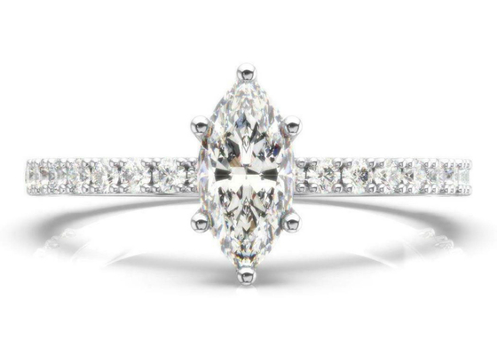 Poids Marquise Cut de D VS1 18K Rose Gold Ring 2CT pour l'engagement