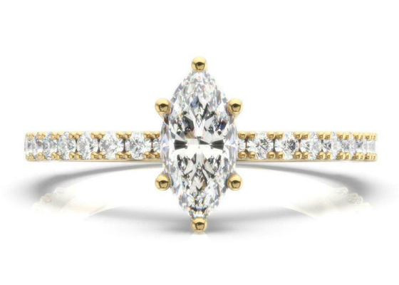 Poids Marquise Cut de D VS1 18K Rose Gold Ring 2CT pour l'engagement