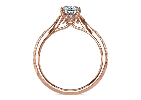 or Moissanite développé par laboratoire Ring Dia RD6mm 0.8ct de 14K Roose pour épouser