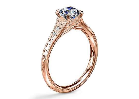 or Moissanite développé par laboratoire Ring Dia RD6mm 0.8ct de 14K Roose pour épouser
