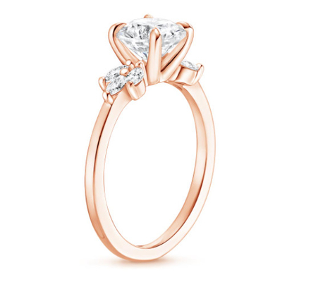 Dimension 14K Rose Gold Material de l'anneau 0.77ct PS5×7mm de Moissanite développée par laboratoire de coupe de poire