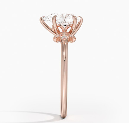 anneau d'or de bijoux de 14K 0.77ct Rose Gold Pear Cut Wedding Moissanite