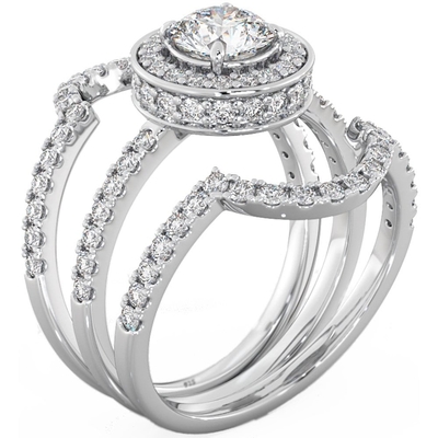 Fourche plaçant le poids de Diamond Engagement Wedding Rings 0.90CT