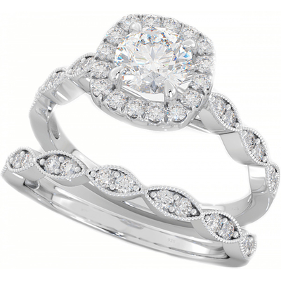 Ensemble nuptiale d'anneaux de mariage 0.90CT, ODM de Diamond Engagement Ring de place
