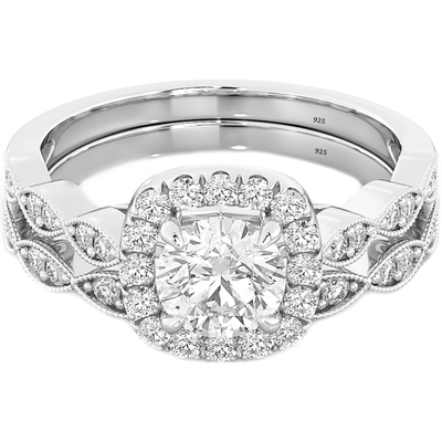 Ensemble nuptiale d'anneaux de mariage 0.90CT, ODM de Diamond Engagement Ring de place