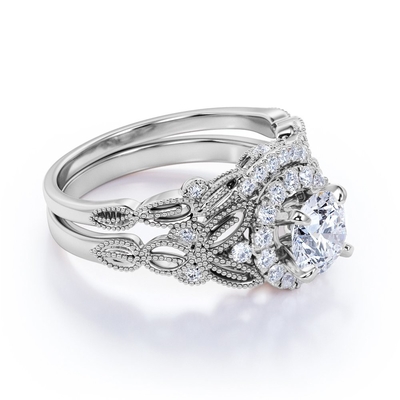 ODM nuptiale de Diamond Engagement Wedding Rings For de carat du cru 2