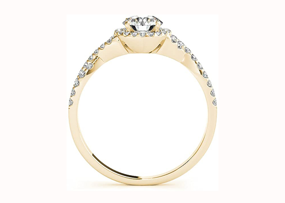 Femmes autour des bagues de fiançailles coupées de halo, ODM nuptiale de Ring Set du mariage 0.45CT