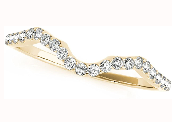 Femmes autour des bagues de fiançailles coupées de halo, ODM nuptiale de Ring Set du mariage 0.45CT