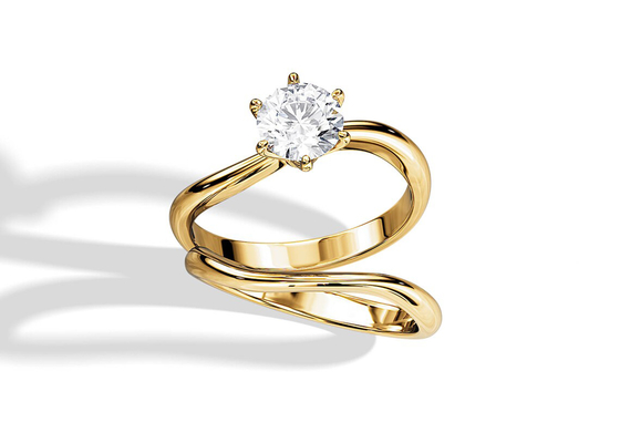 Ensemble Diamond Engagement Wedding Rings de solitaire avec le diamant naturel de 1.0CT 6.5mm