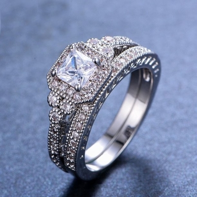 princesse Cut Diamond Ring, bagues de fiançailles du carat 0.62ct 2 de 62PCS Moissanite