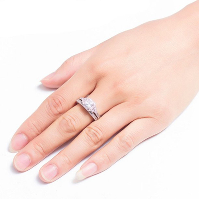 princesse Cut Diamond Ring, bagues de fiançailles du carat 0.62ct 2 de 62PCS Moissanite